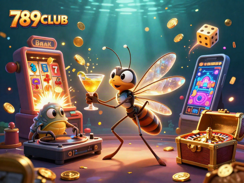 Engage with 789CLUB through a vibrant casino illustration bursting with energy and winning vibes.