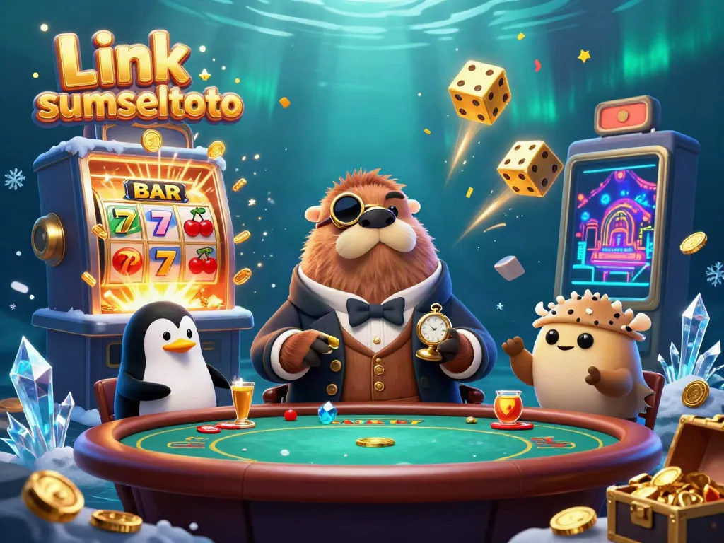 Engage with Link sumseltoto in an underwater casino scene featuring unique gaming characters.