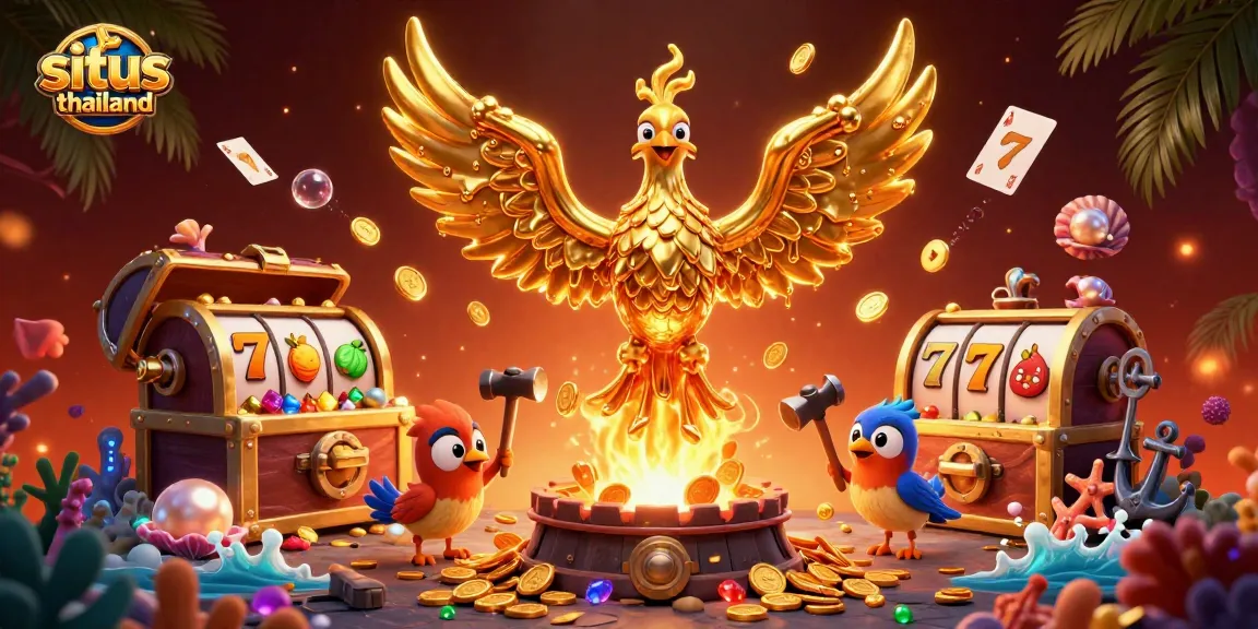 Play exciting games on situs thailand as a golden phoenix brings coins and treasures to life!