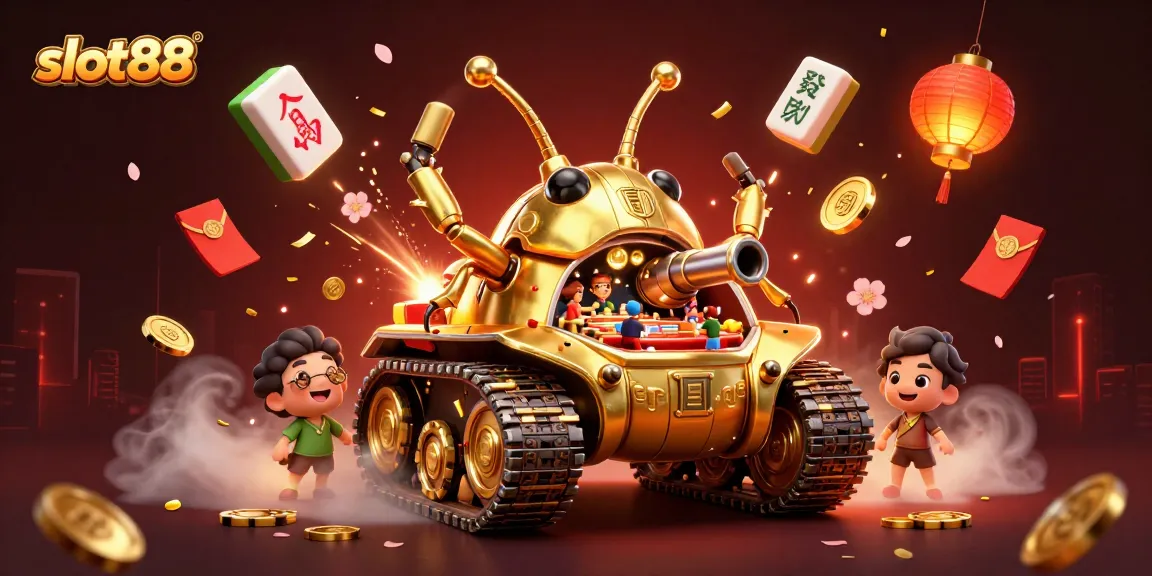 Engage in thrilling gameplay with slot88 featuring a golden beetle tank revealing an exciting miniature casino experience.